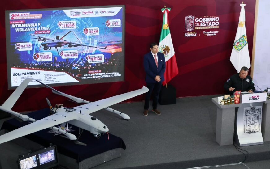 Armenta inicia en Puebla incorporación de drones de alta tecnología para reforzar vigilancia y detectar tomas clandestinas